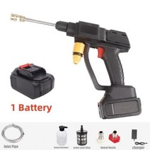 무선 고압 세차기 세차건 강력 240W 전기 세척기 충전식 세차 건 마끼다 18V 배터리, 01 1battery US charger, 1battery US charger