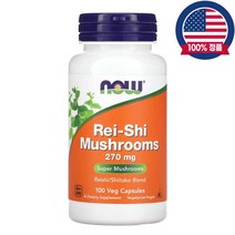 나우푸드 영지버섯 Reishi 270mg Shiitake 표고버섯추출 100식물성캡슐, 1개, 100정