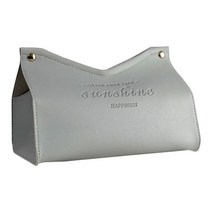 현대 조직 상자 홀더 PU 가죽 대형 보관 선물 접이식 우아한 펌핑 종이 케이스 침실 욕실 홈 오피스 자동차 장식, 8.66인치x5.04인치x5.51인치, 회색