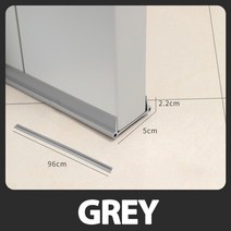 새로운 PVC 소프트 도어 드래프트 차단기 절연체 도어 하단 씰 스트립 가드 날씨 스트리핑 소음 감소 먼지 스토퍼 방지, 회색, 96cm