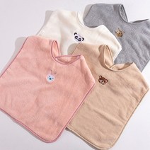 뽀뽀뽀 아동복 유아 애니멀 세안 타올 어린이 아기 아가 세수 수건 목걸이형, 화이트팬다