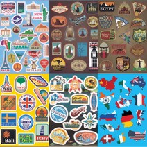 여행 캐리어 스티커 6종 리모와 노트북 캠핑 데코 여행지 랜드마크 스티커, 3.C