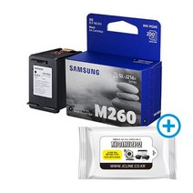 삼성전자 정품잉크 INK-M260 C260 SL-J2160W SL-J2165W, 1개, 정품_M260(검정)+항균물티슈