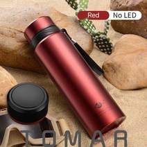 수입 온도 보온병 텀블러 죽통 마호병 업소용 에코베슬 진공 오래가는 420-1800ml 대용량 304 진공 열 플라스크 물 커피 차 휴대용 병, 레드-무 주도, 1200ml