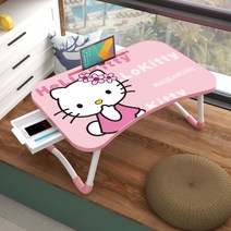 헬로키티 키티책상 침대책상 베드트레이 방침대 작은 캐릭터 책상 귀여운 책상, J핑크큐티KT 카드슬롯+서랍60x40x28cm