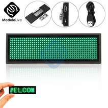 4 색 led 미니 디지털 디스플레이 프로그래밍 가능 충전식 스크롤 이름 메시지 태그 배지 기호 용 15 표시 언어, 녹색