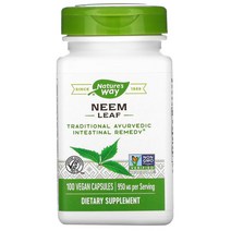 Natures Way Neem Leaf 네이쳐스웨이 님잎 475mg 100 캡슐, 1개, 기본