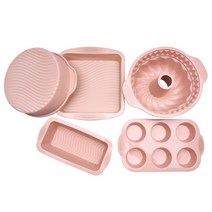 다식판 원목 다식틀 떡도장 명절떡 약과 떡틀 떡문양틀 실리콘 케이크 금형 베이킹 금형 라운드 사각형 사각형 기어 금형 베이킹 팬 빵 토스트 쉬폰 머핀 무스 케이크 베이크웨어, 협력사, 핑크 5개 세트