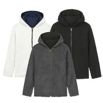 남녀공용 후드 집업 후리스 뽀글이 자켓 양면 점퍼