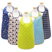 손님 용 방수 앞치마 주방카페턱받이 형 프린팅 업무용 캐릭터 찍찍이, 손님용 찍찍이 앞치마_별빛(라임), 본상품선택