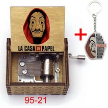 La Casa De Papel Bella Ciao 프린트 뮤직 박스 살바도르 달리 머니 페이퍼 하우스 뮤지컬 핸드 남성 여성 262809, 블랙