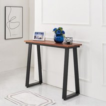 현관 모던포인트 진한 스틸원목 슬림 콘솔테이블(2컬러) 다용도 엔틱 빈티지 북유럽, 가로120cm/블랙