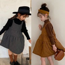 아이하루 누빔끈원피스+반목퍼프긴팔티