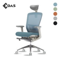 [코아스]에르체 메쉬의자 헤드 (블루) OSCH0800HAA, 등판 그레이+좌방석 패브릭