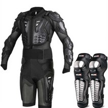 라이더 보호복 오토바이 보호 장비 가슴 보호대 세트, 블랙 S