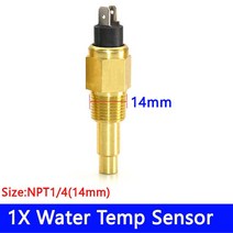 자동차온도게이지 디지털 수온 게이지 온도계 수온계 52mm 빨간색/7 색 백라이트 40 120 섭씨 해양 보트 9-32V, [03] 14mm Sensor