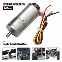 웜기어 DC 6V 인코더 기어 모터 100/210/300RPM 마이크로 전기 웜 토크 잠금 GM25-370 고-13, 2.210rpm
