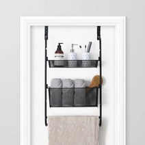 철제 2단 4단 촘촘 문걸이 수납 선반, 화이트