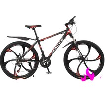 입문용 자전거 mtb 29인치 30인치 티타늄 광폭 엠티비 바퀴큰 산악용, 27단 + 26인치cm, S.육도륜 일체형 휠-블랙 레드