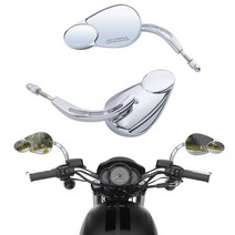 사이드 미러 오토바이 8mm 더블 할리 투어링 킹 크롬, 한개옵션0