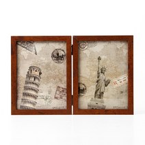 Well 접이식 양면 2단 액자(5x7) 분할 스토리액자, 단품