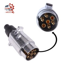 ATV 바이크 보트 버스 항공 부품 aohewei 7 핀 트레일러 소켓 towbar 금속 알루미늄 합금 플러그 7 극 견인 커넥터 어댑터 caravan rv truck 12v, 없음