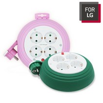 For LG LGA-MT430R 원형 4구 캠핑용 코드릴 전선 3M 케이블 어댑터 콘센트 멀티탭 선정리, LGA-MT430R 코드릴 4구/핑크, LGA-MT430R 4구 코드릴 핑크