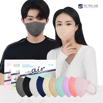 인디에어 유어핏 패션 새부리형 컬러 마스크 대형 M, 25개입, 4개, 베이지
