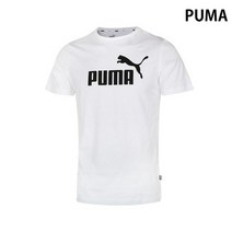 푸마반팔티셔츠ESS로고화이트58666602