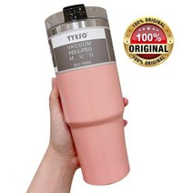 TYESO 보온 컵 보온병 커피 머그잔 용 물병 스테인레스 스틸 진공 플라스크 텀블러 빨대 여행 절연 음료 용기 포함, 890Ml+Pink  Mug