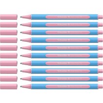 Schneider Slider Edge 파스텔 XB (엑스트라 브로드) 볼펜 1.4mm 라이트 블루 배럴 로즈 잉크 펜 10개 박스 (152229), Red