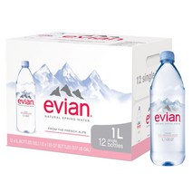 에비앙 evian 천연미네랄워터 1Lx12 bottles, 1박스, 1L