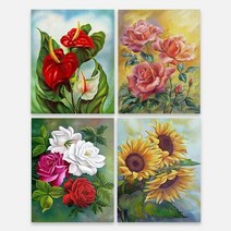 보석십자수 3D 향기가득 꽃 시리즈4종(40x50cm), 도안선택:향기가득안수리움, 단품