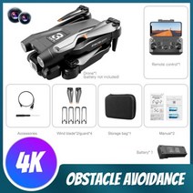 Z908Pro-전문가용 듀얼 카메라 탑재 접이식 RC 쿼드콥터 드론 4K HD Wifi 장애물 회피 원격 제어 장난감, Black 4K 1B