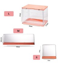 투명 아크릴 블라인드 박스 쇼케이스 팝 마트 피규어 디스플레이 케이스 차고 키트 소장 모델 보관함 레고 장난감 인형 정리, L 17x30x24cm 3-Layer|Orange
