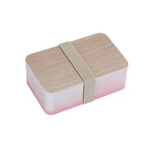 (Small) 학생 도시락 정방형 전자레인지로 1000ml 도시락 데우기 직장인 야유회 휴대 도시락 + 식기 JJN-472, 핑크