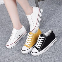 준디자인 5cm 키높이 여성 캔버스화 하이탑 무지 스니커즈 캠퍼스 운동화 스니커즈 캠퍼스화 굽있는 굽높은 통굽 치마 원피스 데일리 패션