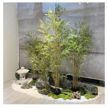 홍콩 야자 키우기 개업 화분 크루시아 열대 인조 나무, 2.5미터 푸른 대나무 10
