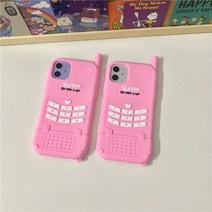 [아나마켓] 바비 셀폰 레트로 핑크 전화기 휴대폰 모양 아이폰 케이스