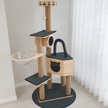 가르르 원목 우주선 캣타워 투명해먹 DIY, 1set, 진그레이