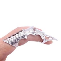 견고한 남자 펑크 이동식 전갈 반지 헤비 록 조인트 빈티지 멋진 고딕 스크롤 갑옷 너클 금속 전체 손가락, 02 silver