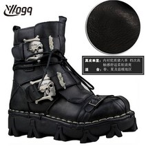 바이크 할리 롱 웨스턴 부츠 할리데이비슨부츠 남자 라이더 가죽 워커 신발, 45, 1809 블랙리스트