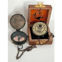 SAYRA NAUTICALSS Eagle Scout 맞춤형 황동 나침반 | 빈티지 BOY 스카우트 서약 나침반 나무 상자 포함 (보이 스카우트)