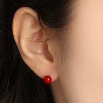 코알라주얼리 14K 심플 6mm 산호 귀걸이