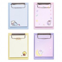 쪼꼬미 친구들 떡메 클립보드4개 메모지 미니 문구 단체 선물 판촉물, 4개, 쪼꼬미친구들 떡메 클립보드(4개)