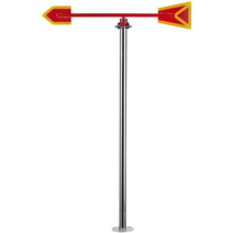 풍향계 풍향기 노멀 수동 무설치 배드민턴 운동장, 80cm 샤프트리스 싱글 스탠다드 레드