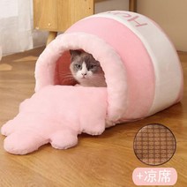 고양이집 공용 chewy 밀폐형 보온 트럼펫 허니캔 사계절, T04-북극 융털 파우더핑크큰돗자리작아 토이, C01-M-16 근내 고양이12 근내개