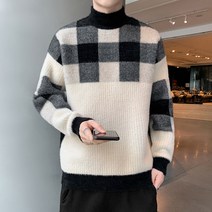 우리우리 62 뉴욕스타일 가을 겨울 멋진 남성 니트 스웨터 세련된 스타일 반폴라-29913