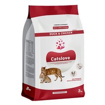 캣츠러브 전연령 오리 닭고기 고양이 건식사료, 1개, 2kg