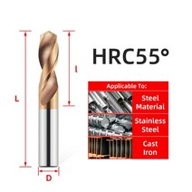 목재드릴비트 CNC 55 ° 카바이드 드릴 비트 메탈 텅스텐 스틸 트위스트 금속 가공 선반 도구 1.0-20.0mm, 01 HRC55_49 5.3mm